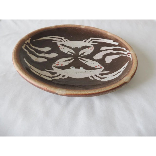 Picasso Style Round Ceramic Decorative Plate #2 Depicting Sea Crabs Earthenware Mediterranean style. Size: 11"D x 1.75"H