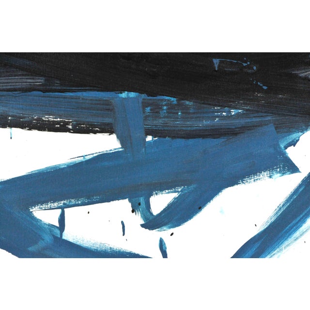 2020s Robbie Kemper "Black and Blue Gray Loops" Abstract Expressionist Acrylic Painting For Sale - Image 5 of 6