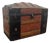 Antique Victorian Dome Top Embossed Immigrant Trunk Steamer Trunk For Sale