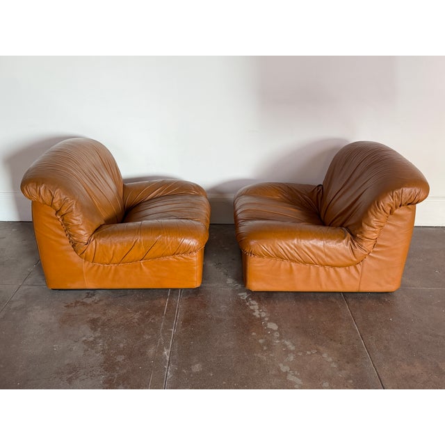 1970s Vintage 1970s Italian “Giusy” Modular Leather Sofa Chairs by Neoflex For Sale - Image 5 of 11