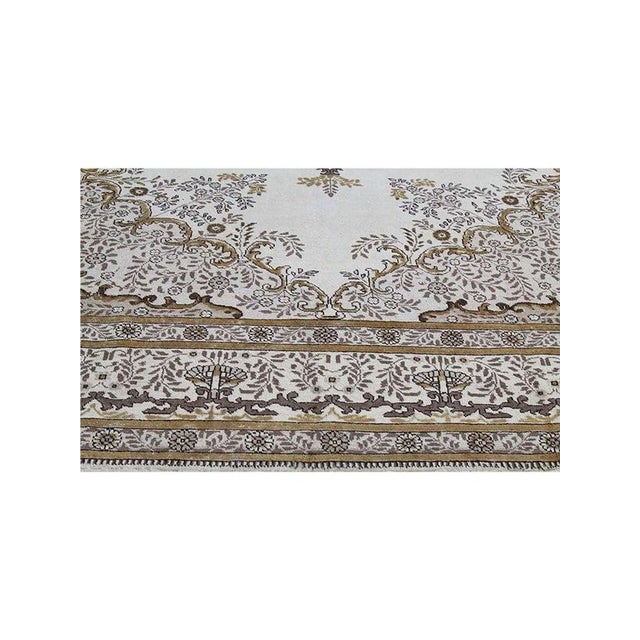 White 1950s Old Persian Tabriz Rug 10 X 13 For Sale - Image 8 of 12