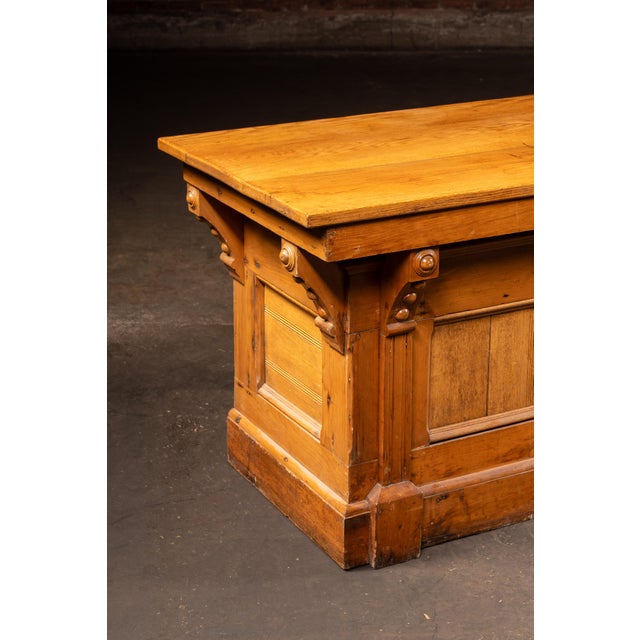 Late 19th Century Monumental Antique Oak General Store Mercantile Counter For Sale - Image 5 of 11