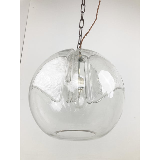 Glass Pendant Light attributed to Peil and Putzler, 1970s For Sale - Image 3 of 13