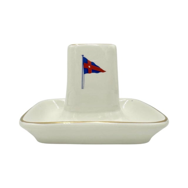Ceramic Vintage New York Yacht Club Ashtray Match Holder Ceramic Nautical For Sale - Image 7 of 12