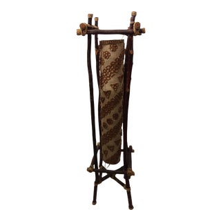 Hand Crafted Mid-Century Tiki Hawaiian Wood Vintage Floor Lamp For Sale