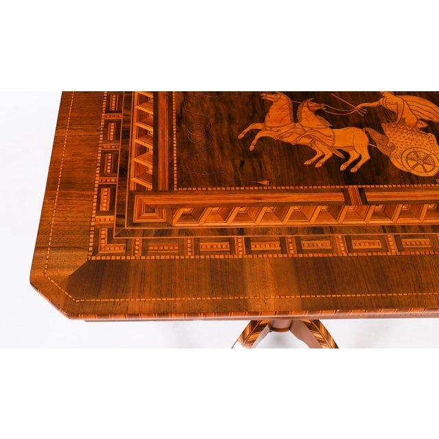 Wood Antique Italian Marquetry and Parquetry Occasional Table from Sorrento, 1800s For Sale - Image 7 of 14