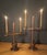 Vintage Mid-Century Modern Scandinavian Adjustable Wooden Candle Holders Brass Inserts- A Pair For Sale - Image 11 of 12