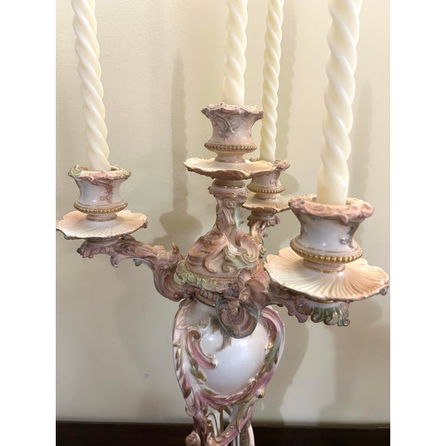 Rare, Royal Worcester Porcelain, Four-Light Candelabra, Dated 1892 For Sale In South Bend - Image 6 of 12