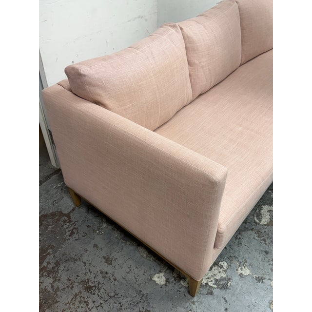 Serena & Lily Serena & Lily Barton Linen Arm Sofa, Blush For Sale - Image 4 of 12