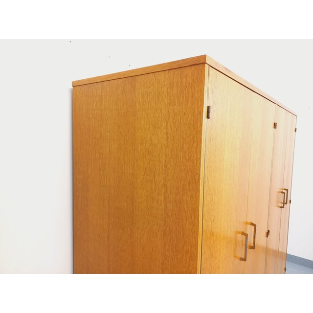 Vintage Tan Oak Wardrobe, 1960s For Sale - Image 13 of 18