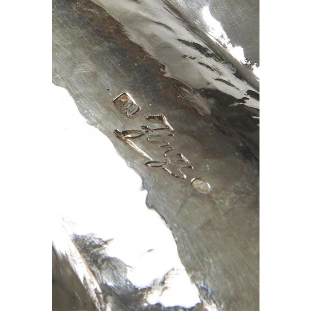 Embossed Silver Centerpiece in the Shape of a Shell from Arrigo Finzi Silverware For Sale - Image 6 of 7