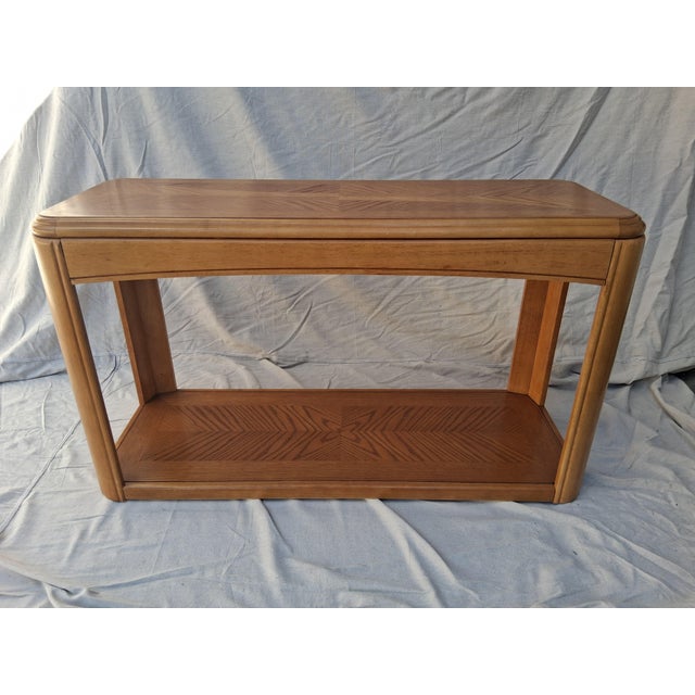Wood Postmodern 2-Tiered Oak Console / SofaTable For Sale - Image 7 of 12