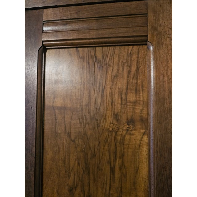 Signed 19th Century Walnut Armoire Wardrobe With Hand Carved Details For Sale - Image 10 of 12