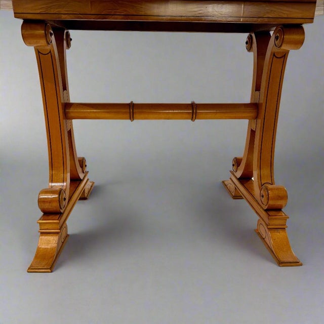 Wood Early 19th Century Biedermeier Oval Library Table For Sale - Image 7 of 7
