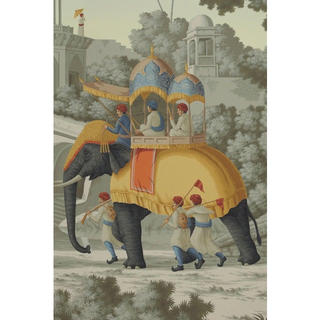 Indian Early View of India Panoramic Hand Painted Wallpaper on Scenic Paper Murals For Sale - Image 3 of 12