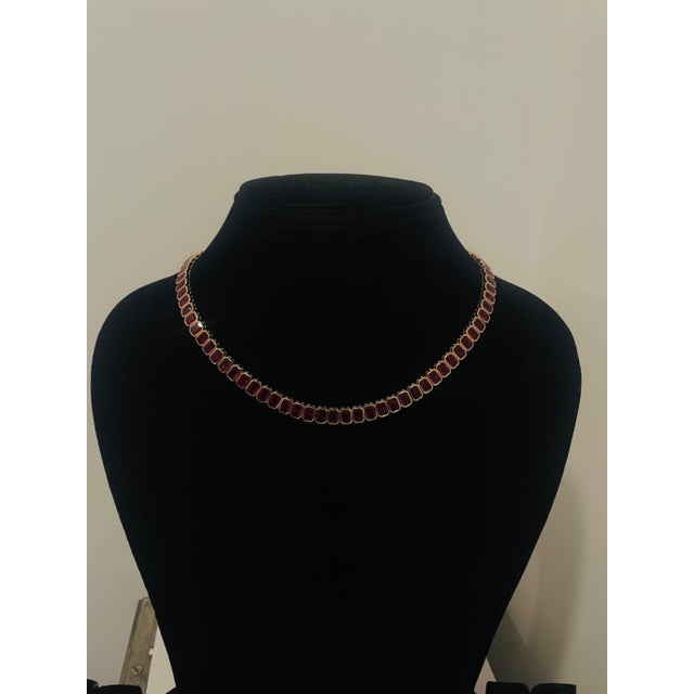 New 18k Gold Necklace With 44.88ct Ruby, Elegant Design, 25.97g For Sale - Image 11 of 13