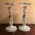 Antique Bohemian Hand Painted Cased Glassware Candlesticks - a Pair For Sale - Image 11 of 11