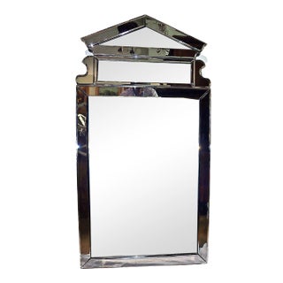 1970s Modern Beveled and Smoke Wall Mirror For Sale