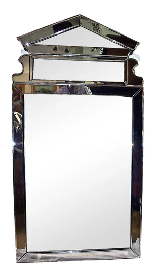 1970s Modern Beveled and Smoke Wall Mirror