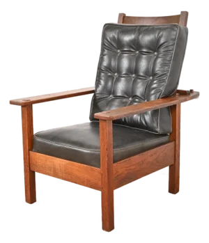 L. & J. G. Stickley Antique Mission Oak Arts & Crafts Reclining Morris Lounge Chair