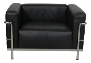 LC3 Lounge Chair in Black Leather by Le Corbusier, 2000s