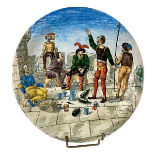 Majolica Earthenware Dish by Liautey Godefroy, 1892 For Sale