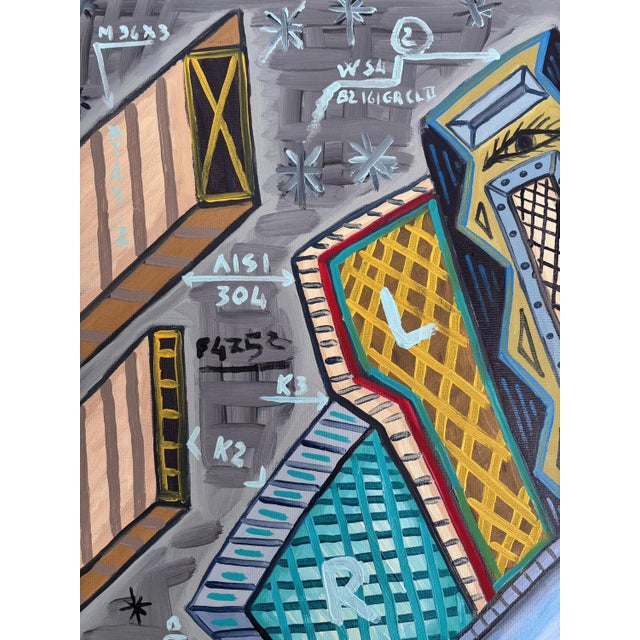 Mario D'altilia, Figure and Technical Composition, 2022, Oil on Canvas For Sale - Image 10 of 12