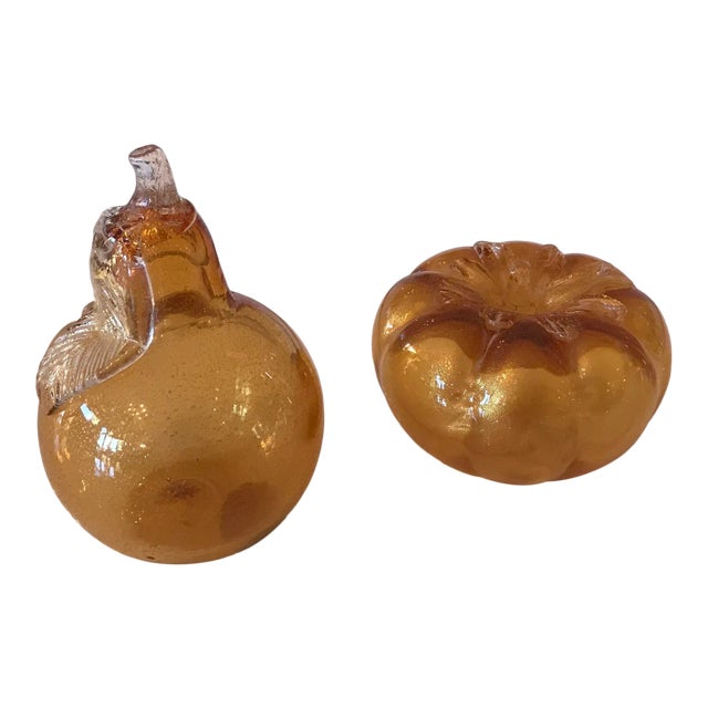 1950s Gold Handblown Murano Glass Decorative Paper Weights For Sale