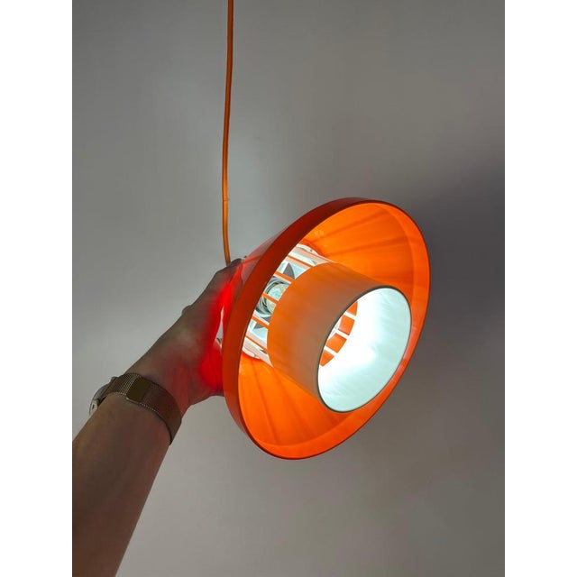 Model 854 Pendant Lamp in Orange Plastic from Lyskær Belysning For Sale - Image 10 of 11