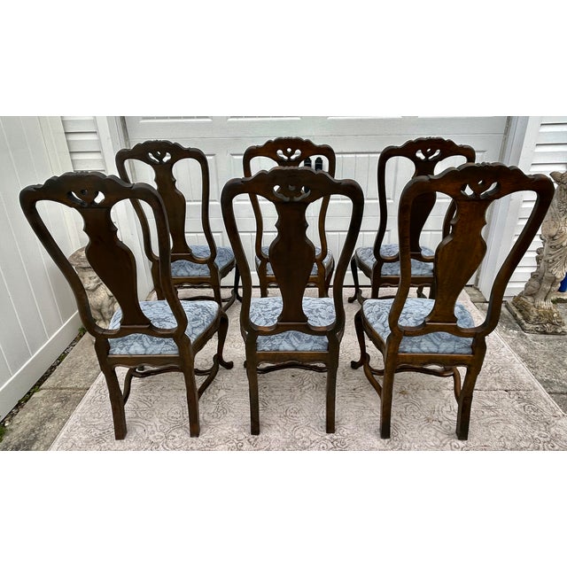 Vtg. Set of Eight Carved Italian Provincail Dining Chairs in a Walnut Finish For Sale - Image 12 of 15