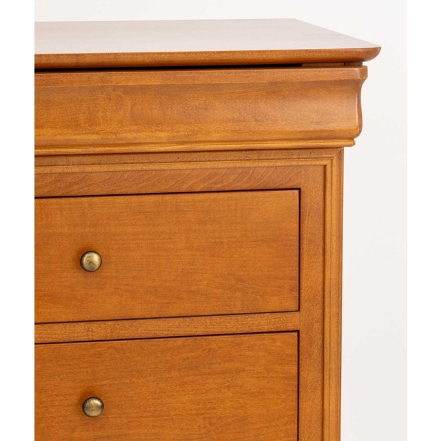 Louis Philippe Style Maple Semainier Chest, with seven drawers and "HPL" burnished mark and "Made in Canada" label to...