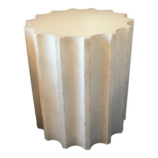 Doric Column Side Table Handcrafted Plaster White For Sale