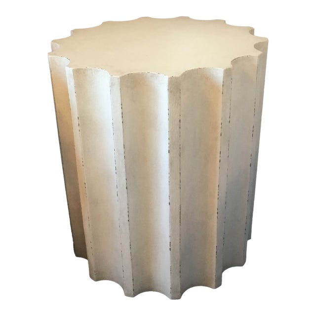 Doric Column Side Table Handcrafted Plaster White For Sale