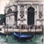 Intermezzo by John Hyland | Oil and pencil on canvas of a Venetian scene with a blue gondola. For Sale