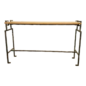 Maitland-Smith French Iron Finished Ribbed Rage Console Table