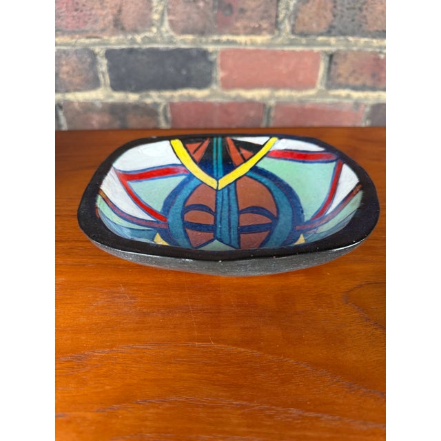 Mid-Century Modern Taylor Ceramics Bowl Vintage Pottery Colorful Dish Catch All For Sale - Image 3 of 6