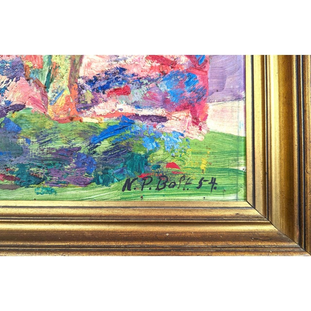 Niels Peter Bolt Early Naturalistic Painting of Two Lounging Nude Female Figures in Nature, 1954 For Sale - Image 9 of 11