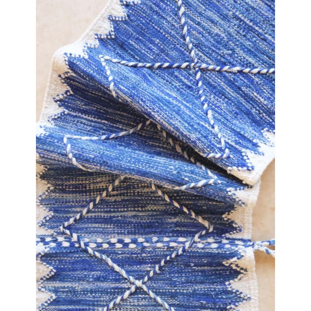Blue Moroccan Runner Rug - 8.3 X 2.1 Ft For Sale In Cleveland - Image 6 of 8