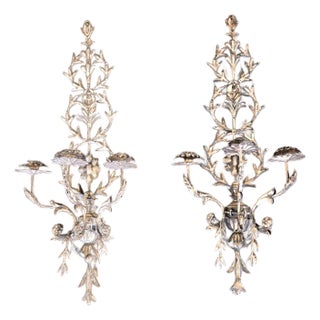 Whimsical Large Italian Tole Sconces Unelectrified For Sale