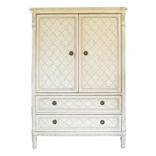 Julia Gray Hand-Painted Nursery Armoire/Wardrobe Cabinet, Attributed For Sale
