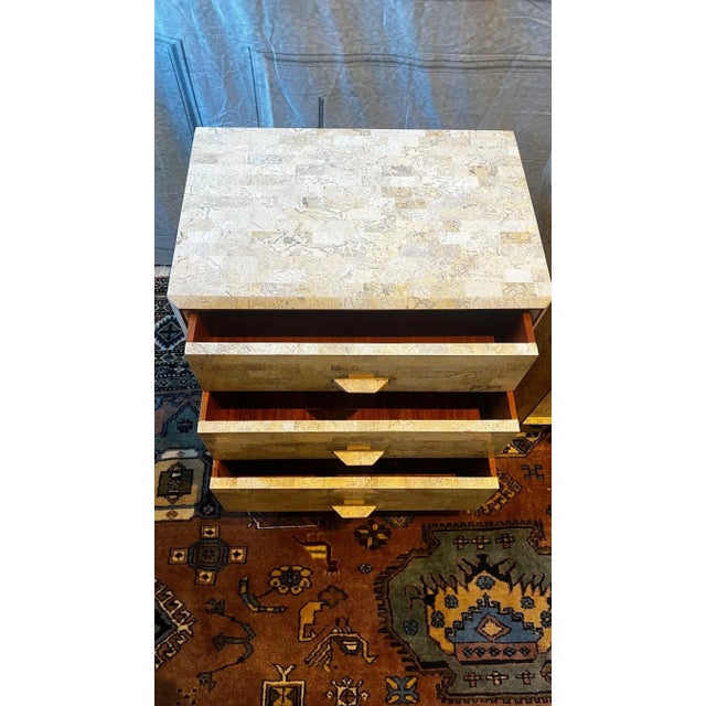 1970s 1970s Maitland-Smith Tessellated Stone Nightstands (A Pair) For Sale - Image 5 of 11
