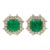 Colombian Emerald Earrings With Natural Diamond Accents: Solid 14k Gold, 5mm For Sale
