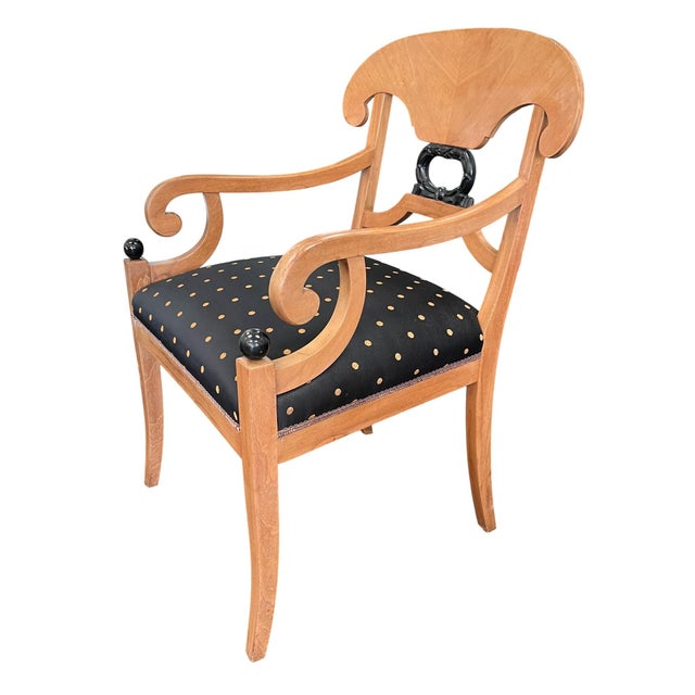 Pair of Biedermeier-Style Empire Armchairs For Sale - Image 4 of 12