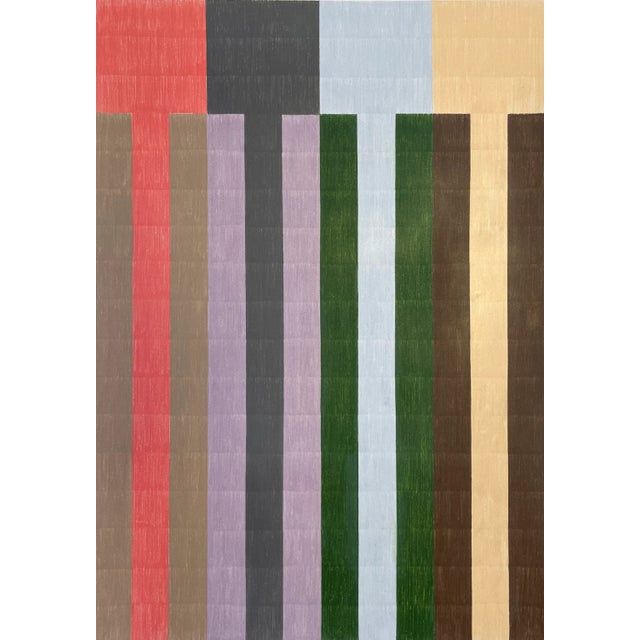 Color Pencil Drawing With Multicolor Stripes For Sale In Phoenix - Image 6 of 6