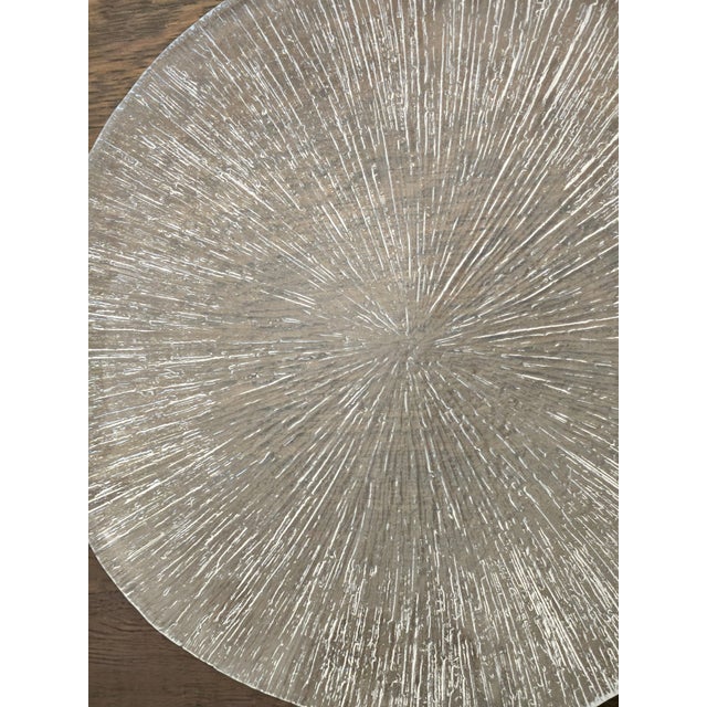 Vintage Scandinavian Starburst Ice Glass Platter Serving Dish For Sale - Image 9 of 10