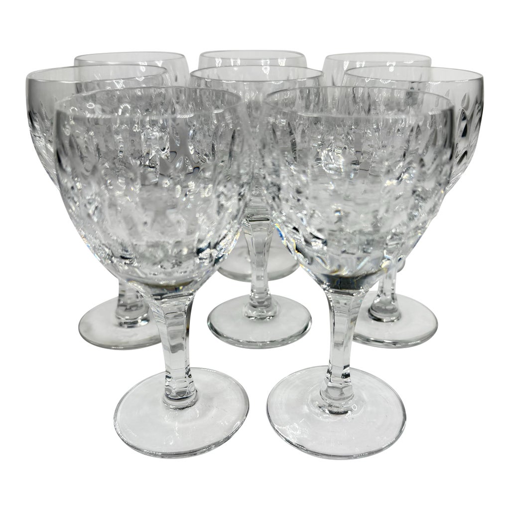 Vintage 1980s Crystal Glasses Wine Glasses Vintage Crystal Champagne Glasses Set of 8 - It main image 3
