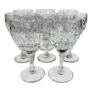 Vintage 1980s Heavy Cut Crystal Port Glasses – Set of 8