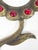Metal Vintage Brass Floral Hand Mirror With Red Glass Cabochons, Art Nouveau Style For Sale - Image 7 of 13