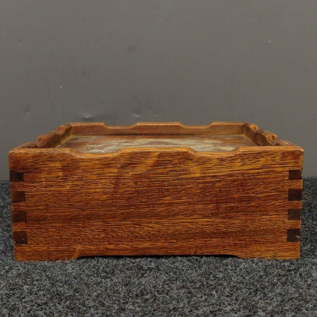 Rosewood Mother‑of‑Pearl Inlaid Dragon Box, 2 Drawer Tabletop Caddy / Tea Tray For Sale In Los Angeles - Image 6 of 9
