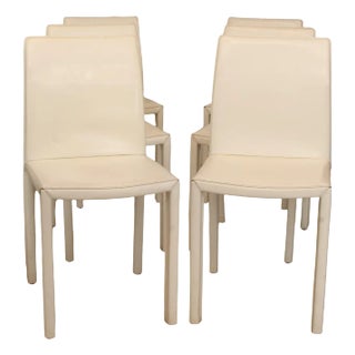 Roche Bobois Holly Leather Chairs, Set of 6 For Sale